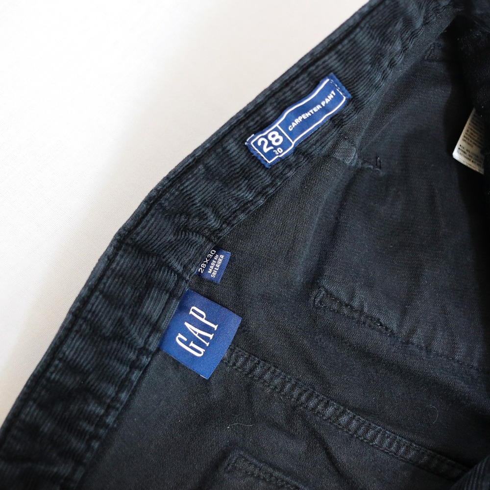 Gap Carpenter Pant Men 28x30 Black Corduroy Double Knee Utility Workwear Pants - Picture 6 of 12